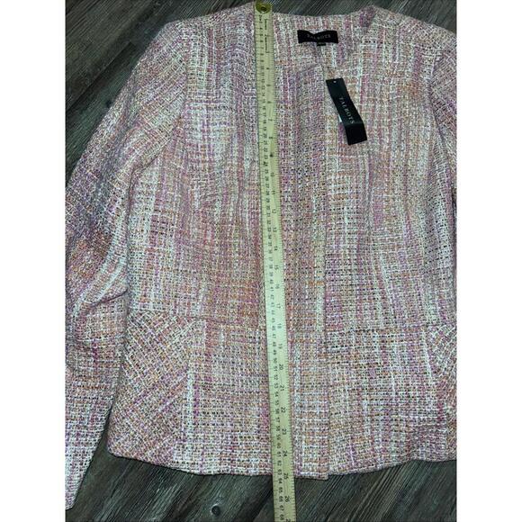 Talbots Jackie Jacket Blazer Pink Moto Tweed Full Zip Old Money Designer Classic - Picture 2 of 15